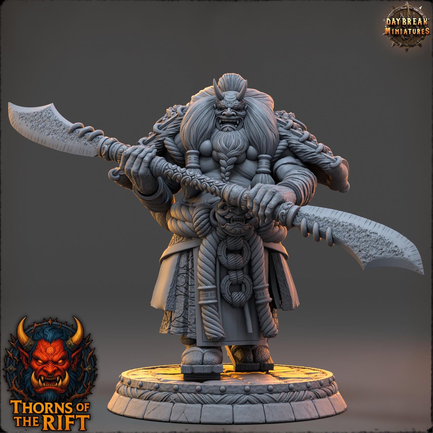 Oni Miniature 01 - Thorns of the Rift - 32mm Scale - Unpainted Miniature for DnD, Pathfinder, Tabletop RPGs - Daybreak