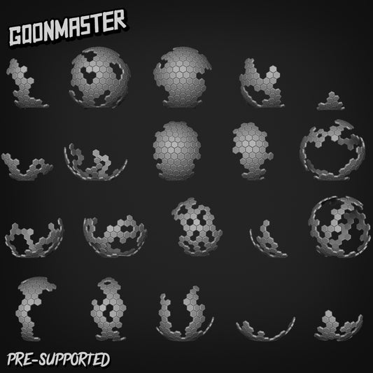 20 Hex Shield Basing Material transparent / Grey Goon Master Games