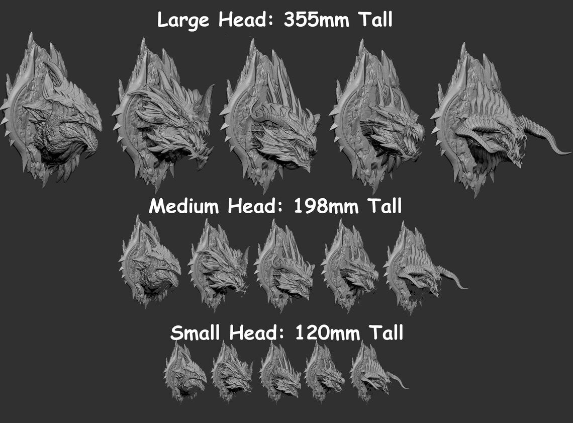 Tiamat's Heads Mounted Head Prismatic Dragons