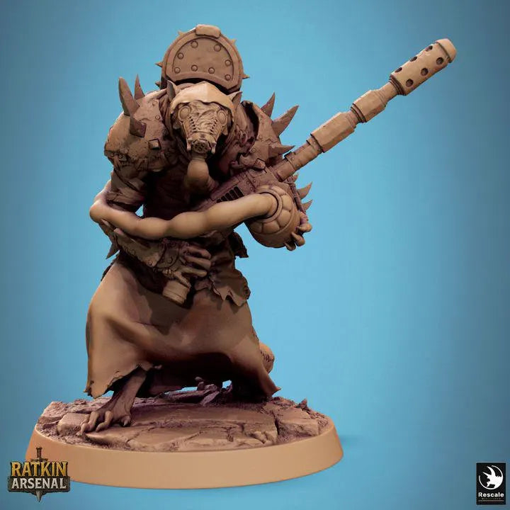 Ratfolk Soldier Pt.2 | UNPAINTED Miniature in Resin | tabletop RPGs|Dungeons and Dragons|DnD|D&D|Pathfinder | Recale Miniatures