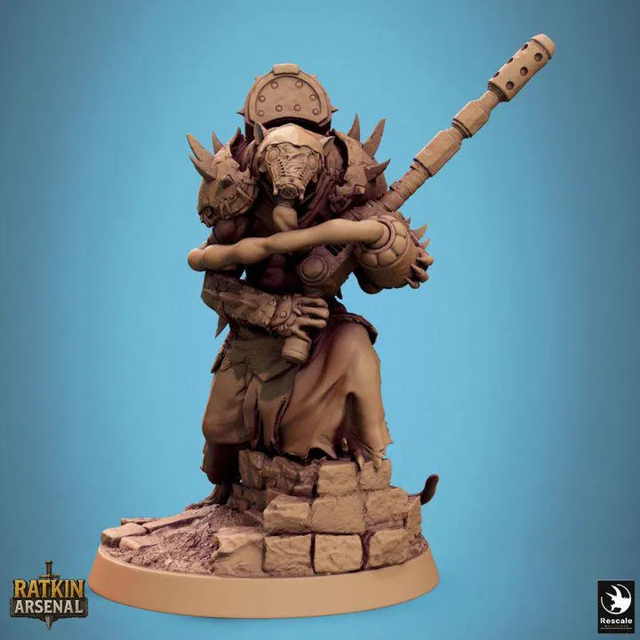 Ratfolk Soldier Pt.2 | UNPAINTED Miniature in Resin | tabletop RPGs|Dungeons and Dragons|DnD|D&D|Pathfinder | Recale Miniatures