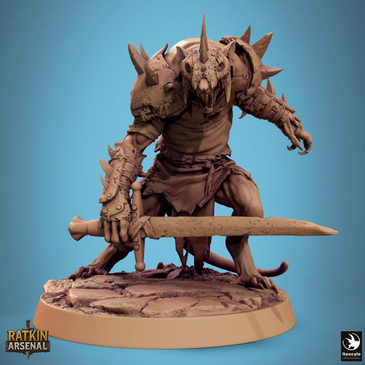 Ratfolk Soldier Pt.3 | UNPAINTED Miniature in Resin | tabletop RPGs|Dungeons and Dragons|DnD|D&D|Pathfinder | Recale Miniatures