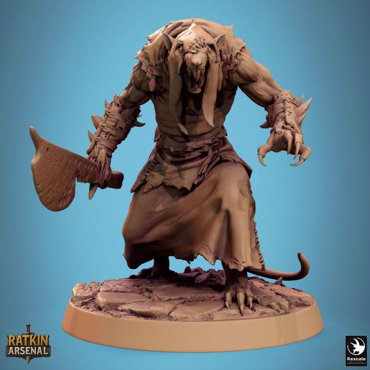 Ratfolk Soldier Pt.3 | UNPAINTED Miniature in Resin | tabletop RPGs|Dungeons and Dragons|DnD|D&D|Pathfinder | Recale Miniatures