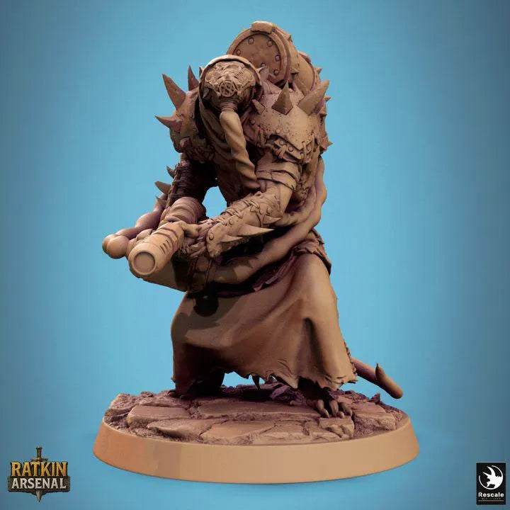 Ratfolk Soldier Pt.2 | UNPAINTED Miniature in Resin | tabletop RPGs|Dungeons and Dragons|DnD|D&D|Pathfinder | Recale Miniatures