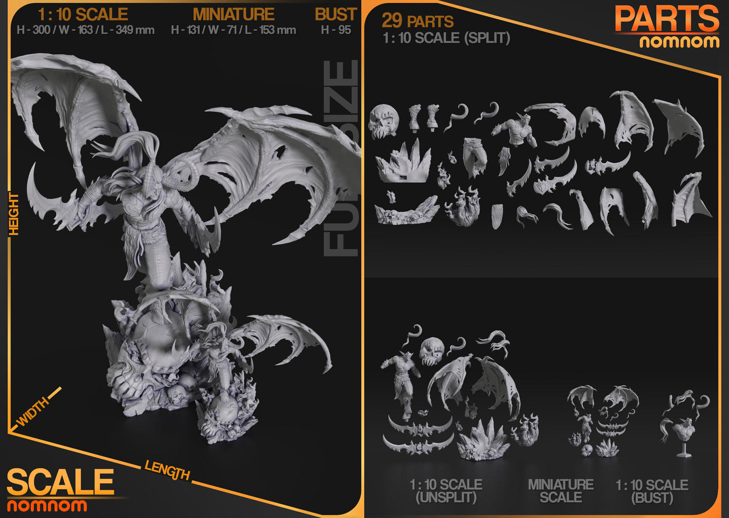 Illidan Stormrage | 14k Resolution | 3D Printed | Unassembled | Unpainted