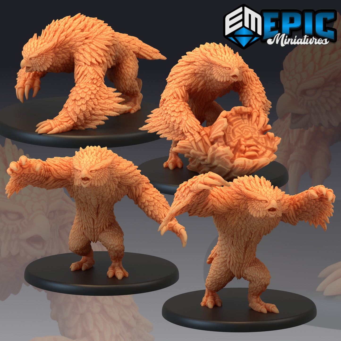 Owlbear Set / Forest Beast / Owl Bear Hybrid Collection 28mm
