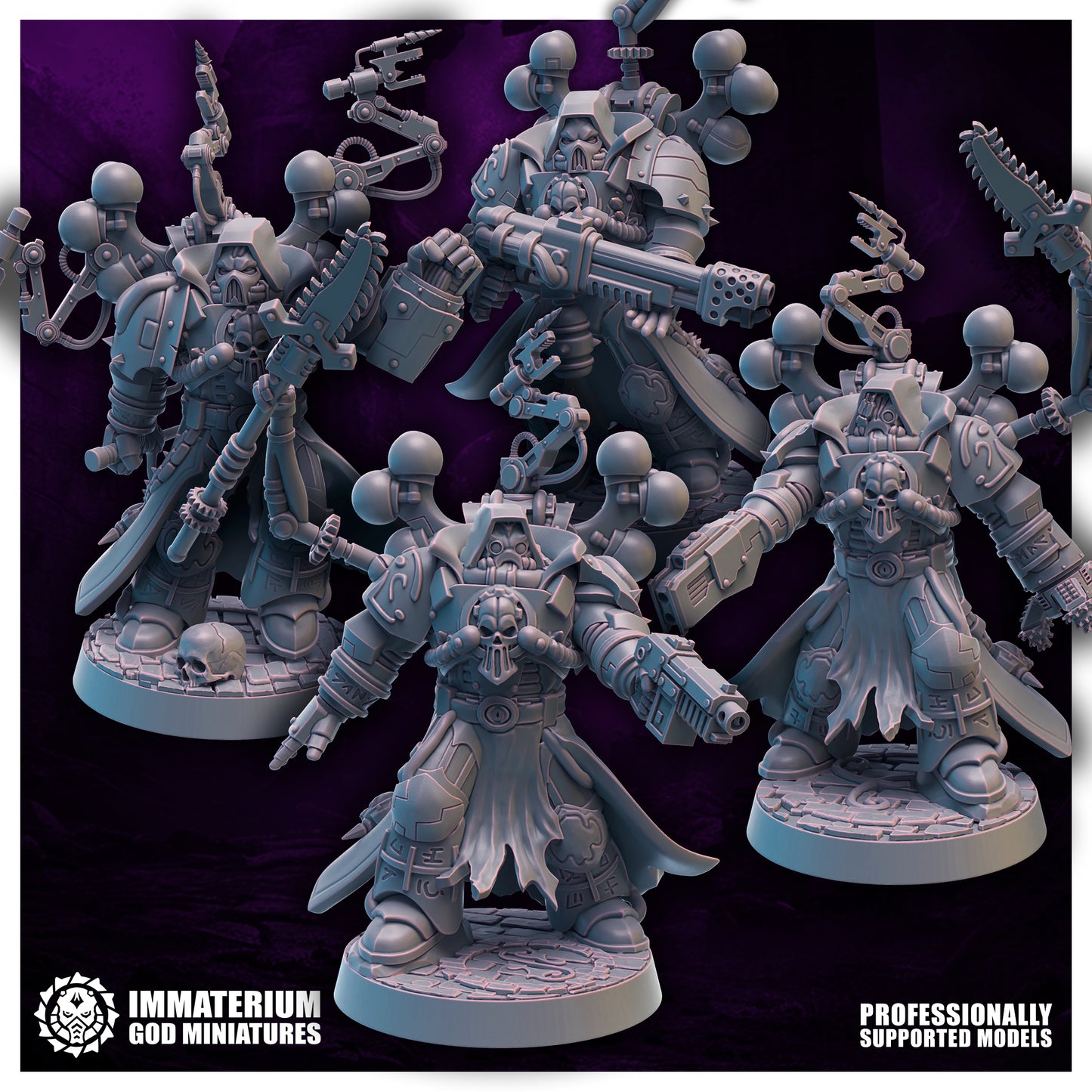 4 unit Tech soldiers 32mm Base