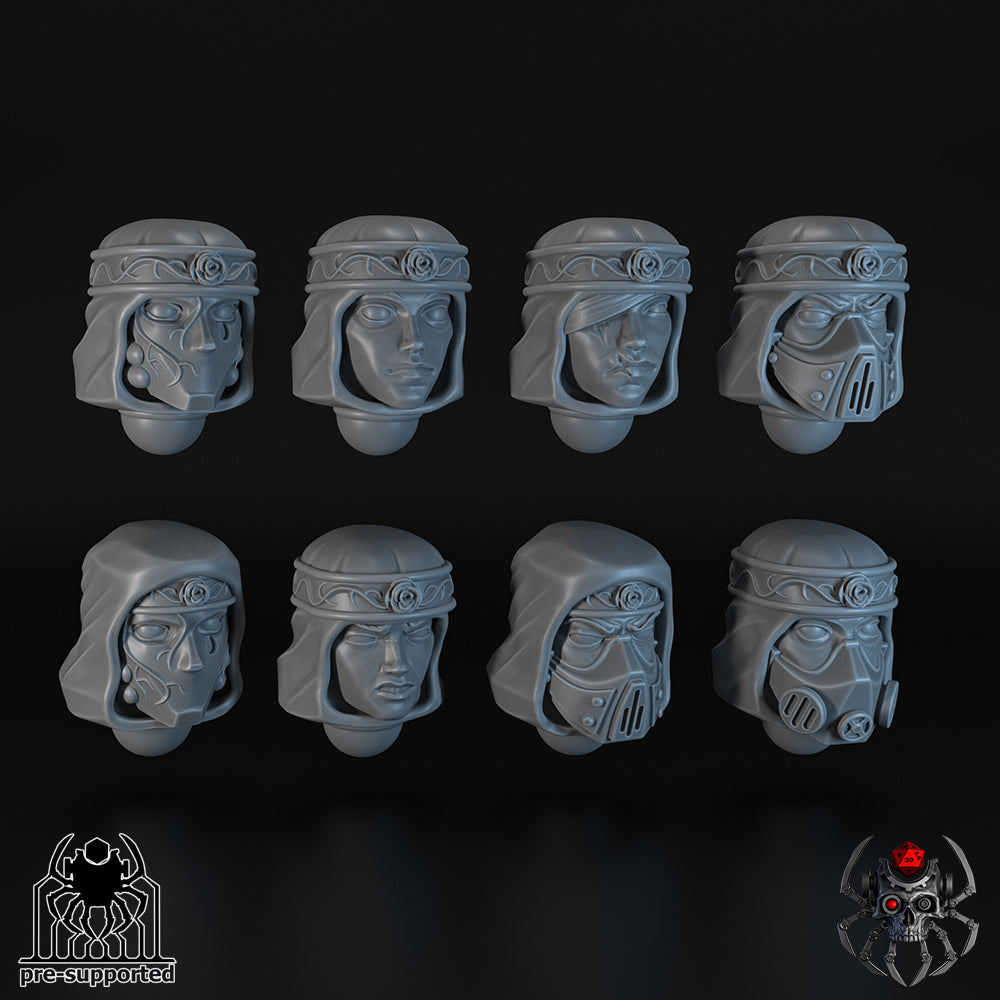 8 Bloody Roses Head Bits Set #3