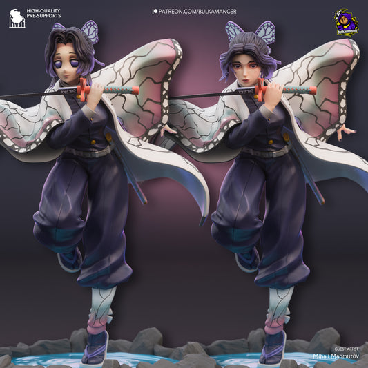 Shinobu Kocho Figure | 14k Resolution | 3D Printed | Unassembled | Unpainted