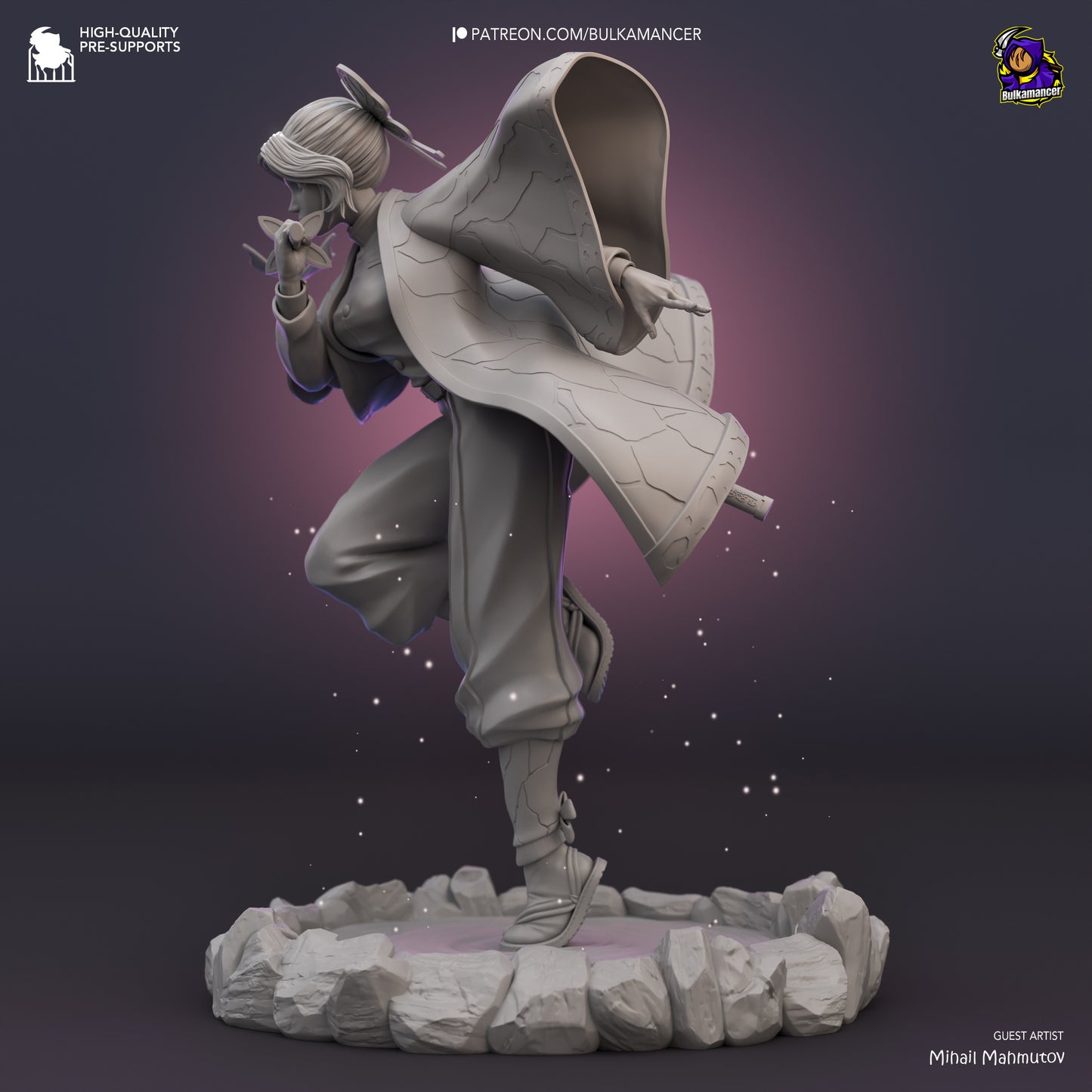 Shinobu Kocho Figure | 14k Resolution | 3D Printed | Unassembled | Unpainted