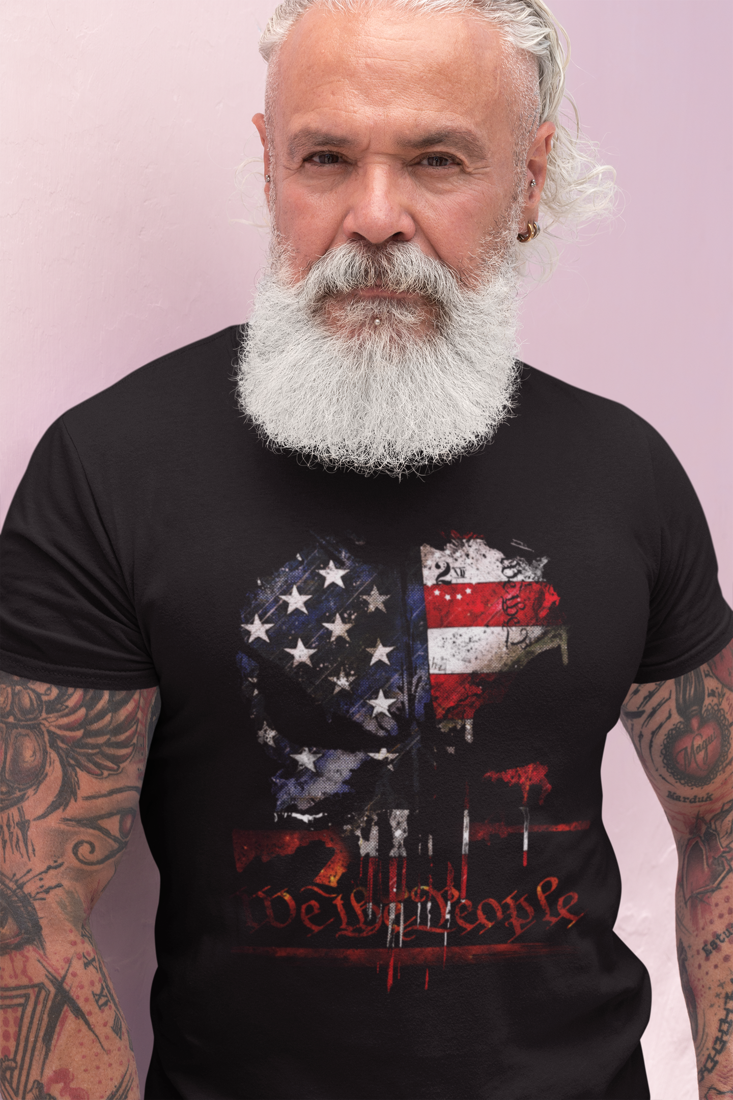 1776 Skull American Flag Shirt • Patriotic USA T-Shirt • Freedom Graphic Tee • Vintage Distressed Skull Tee
