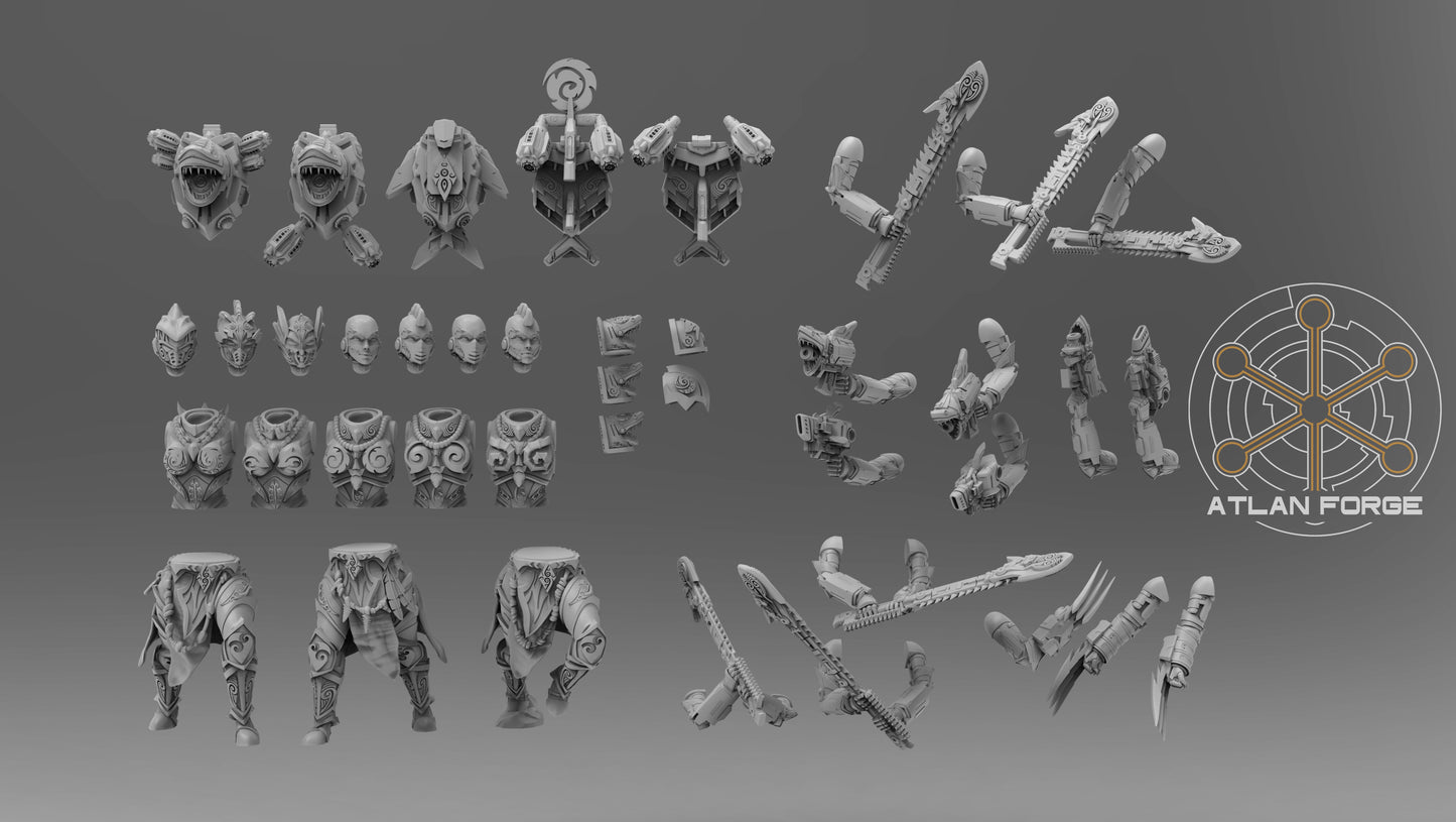 Ngaru Toa Wahine (Wave Warioresses) (5-Unit Set) by Atlan Forge 32mm Base